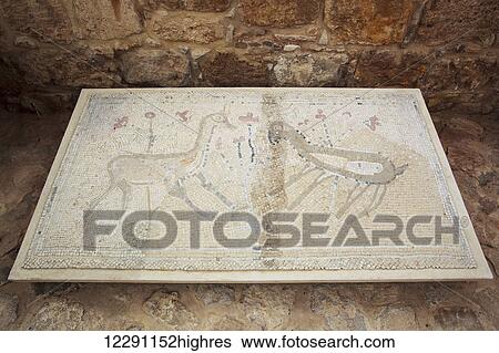 Mosaic floor from the Synagogue at Na'aran; Israel View Large Photo Image Stock Photograph - Mosaic floor from the Synagogue at Na'aran; Israel. Fotosearch