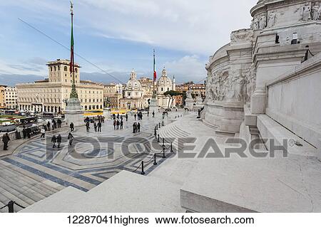 Stock Photograph - National Monument to Victor Emmanuel II; Rome, Italy. Fotosearch