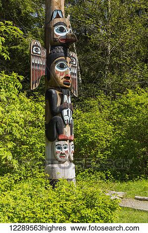Native Alaskan Tlingit totem pole, Totem Bight Historical State Park, Ketchikan, Southeast Alaska, USA, Spring View Large Photo Image Stock Photograph - Native Alaskan Tlingit totem pole, Totem Bight Historical State Park, Ketchikan, Southeast Alaska, USA, Spring. Fotosearch