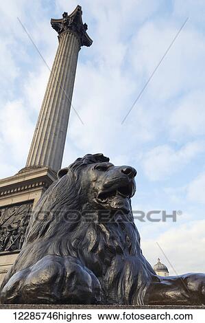 Stock Photograph - Nelson's Column in Trafalgar Square; London, England. Fotosearch