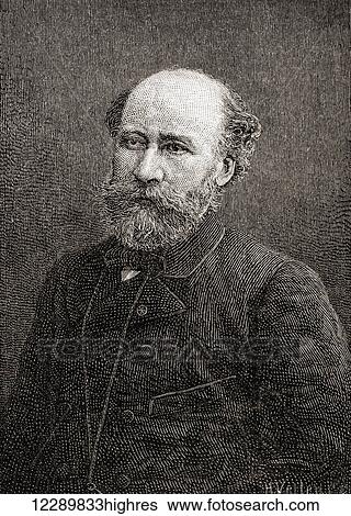Stock Photograph - Octave Feuillet, 1821 1890. French novelist and dramatist. From The Century Illustrated Monthly Magazine, published 1884.. Fotosearch