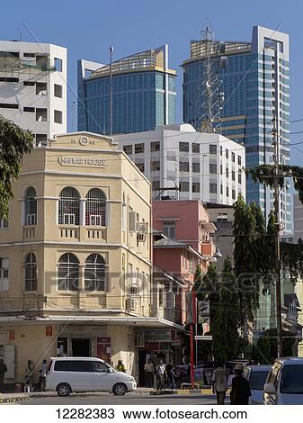 Stock Image - Office and residential buildings; Dar es Salaam, Tanzania. Fotosearch
