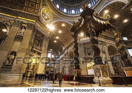 Stock Photograph - Papal Altar, St. Peter's Basilica; Rome, Italy. Fotosearch
