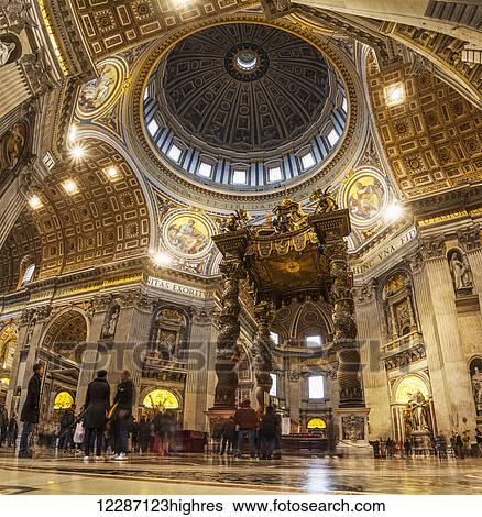 Stock Photograph - Papal Altar, St. Peter's Basilica; Rome, Italy. Fotosearch