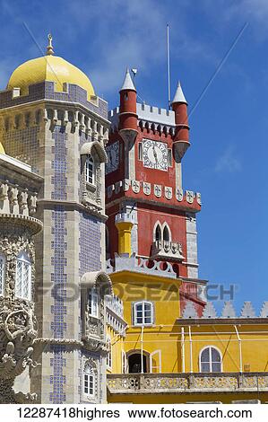 Stock Photograph - Pena National Palace; Sintra, Portugal. Fotosearch