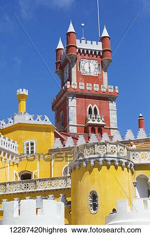 Stock Photograph - Pena National Palace; Sintra, Portugal. Fotosearch
