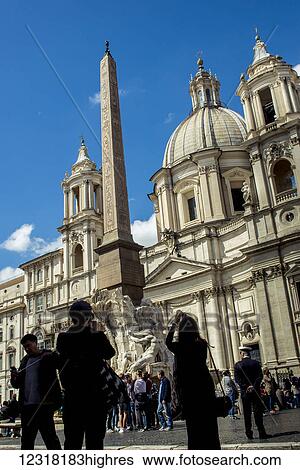 Stock Photograph - Piazza Navona; Rome, Italy. Fotosearch