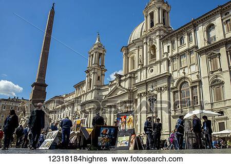 Stock Photograph - Piazza Navona; Rome, Italy. Fotosearch
