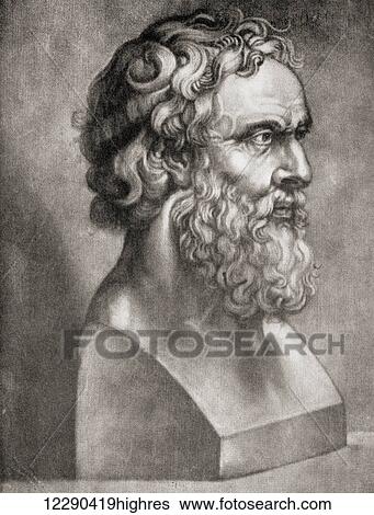 Stock Photograph - Plato, 428/427 or 424/423 BC 348/347 BC. Philosopher and mathematician in Classical Greece. From The Story of Philosophy, published 1926.. Fotosearch
