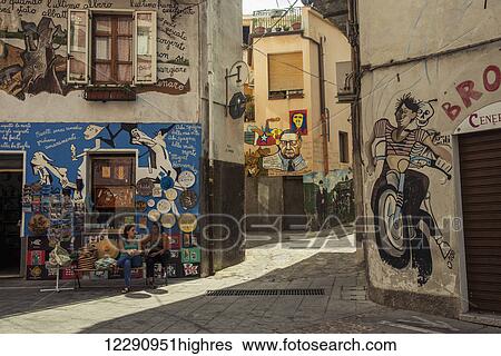 Political paintings known as murales; Orgosolo, Sardinia, Italy View Large Photo Image Stock Photograph - Political paintings known as murales; Orgosolo, Sardinia, Italy. Fotosearch