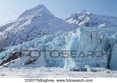 Stock Photograph - Portage Glacier. Southcentral Alaska. Winter.. Fotosearch