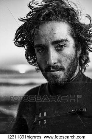 Stock Photograph - Portrait of kitesurfing professional Maxi Gomez; Tarifa, Cadiz, Andalusia, Spain. Fotosearch
