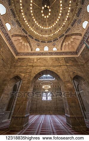 Stock Photograph - Prayer Hall of the Juma Mosque of Shamakhi or Friday Mosque of Shamakhi; Shamakhi, Azerbaijan. Fotosearch