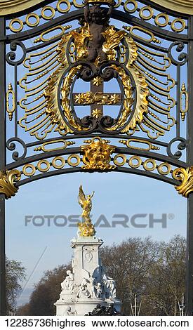 Stock Photograph - Queen Victoria Memorial outside Buckingham Palace; London, England. Fotosearch