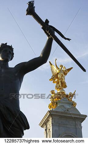 Stock Photograph - Queen Victoria Memorial outside Buckingham Palace; London, England. Fotosearch