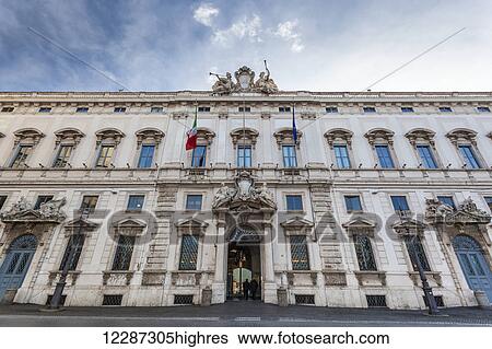 Stock Photograph - Quirinal Palace, the president's home; Rome, Italy. Fotosearch