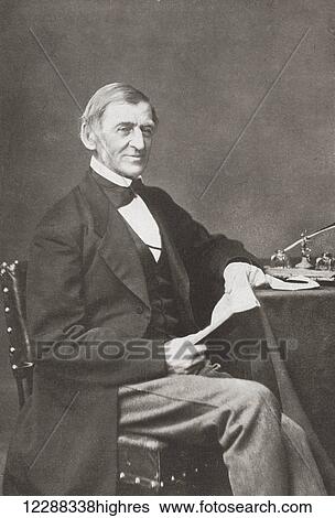 Stock Photograph - Ralph Waldo Emerson, 1803 1882. American essayist, lecturer and poet. From Bibby's Annual published 1910.. Fotosearch