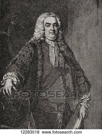 Stock Photo - Robert Walpole, 1st Earl of Orford, 1676 ÃƒÂ¢Ã¢â€šÂ¬Ã¢â‚¬Å“ 1745. British statesman generally regarded as the first Prime Minister of Great Britain. From A First Book of British History published 1925.. Fotosearch