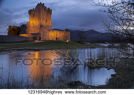 Stock Photograph - Ross castle on the banks of Lough Leane; Killarney, County Kerry, Ireland. Fotosearch