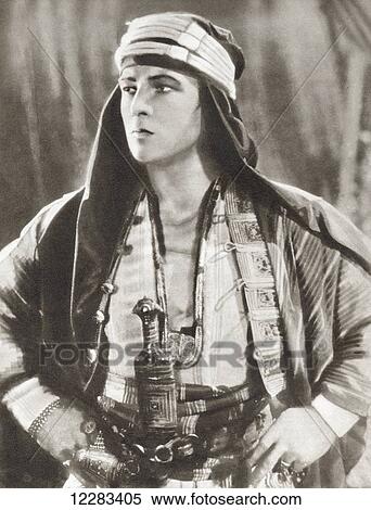 Stock Photography - Rudolph Valentino, 1895 ÃƒÂ¢Ã¢â€šÂ¬Ã¢â‚¬Å“ 1926. Italian actor, and early pop icon. From The Story of 25 Eventful Years in Pictures, published 1935.. Fotosearch