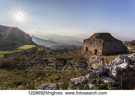 Stock Photograph - Ruins of a stone building; Corinth, Greece. Fotosearch