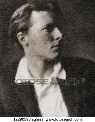 Rupert Chawner Brooke, 1887 1915. English poet. From The Collected Poems of Rupert Brooke, published 1918. View Large Photo Image Stock Photograph - Rupert Chawner Brooke, 1887 1915. English poet. From The Collected Poems of Rupert Brooke, published 1918.. Fotosearch