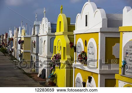Stock Photo - Santa Anna Catholic graveyard in the island's interior; Aruba. Fotosearch