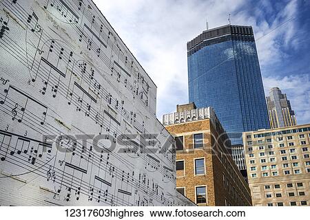 Stock Photograph - Schmitt Music Mural; Minneapolis, Minnesota, United States of America. Fotosearch