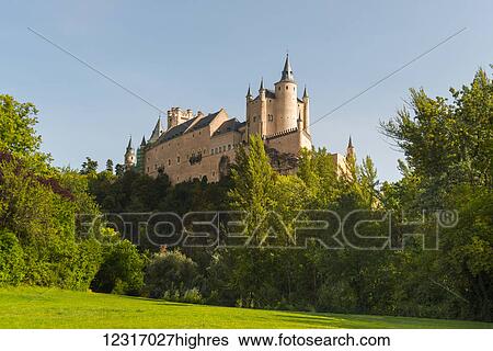 Stock Photograph - Segovia's Alcazar, fortress built in the twelfth century; Segovia, Castilla Leon, Spain. Fotosearch