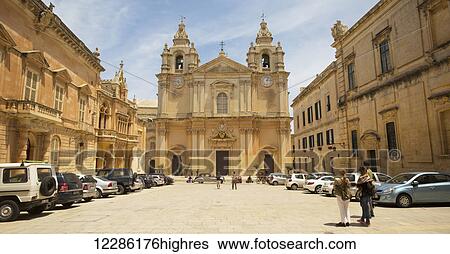 Seventeenth century St. Paul's Cathedral designed by architect Lorenzo Gafa; Mdina, Malta View Large Photo Image Stock Photograph - Seventeenth century St. Paul's Cathedral designed by architect Lorenzo Gafa; Mdina, Malta. Fotosearch