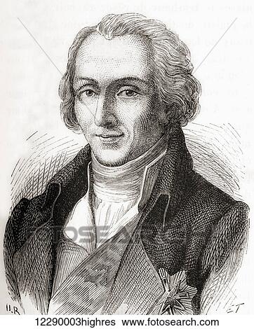 Stock Photograph - Sir Benjamin Thompson, Count Rumford, 1753 1814. American-born British physicist and inventor. From Les Merveilles de la Science, published c. 1870. Fotosearch