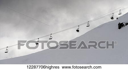Stock Photograph - Ski hill and gondola; Whistler, British Columbia, Canada. Fotosearch