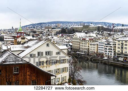 Stock Photo - Skyline of Zurich; Zurich, Switzerland. Fotosearch