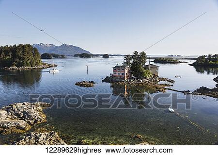 Small island with residential homes, Sitka, Southeast Alaska, Summer View Large Photo Image Stock Photograph - Small island with residential homes, Sitka, Southeast Alaska, Summer. Fotosearch