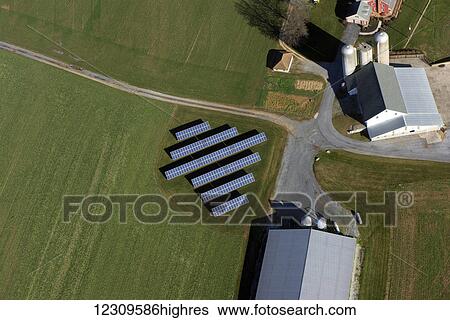 Small solar array at farm; Pennsylvania, United States of America View Large Photo Image Stock Photograph - Small solar array at farm; Pennsylvania, United States of America. Fotosearch