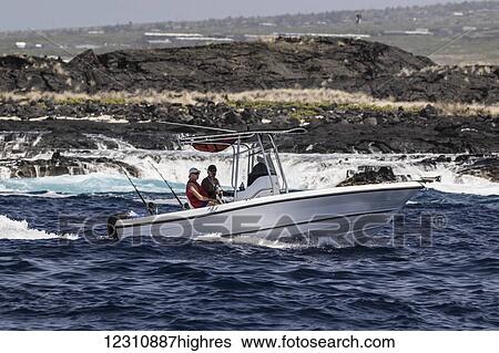 Sportfishing boat with deployed fishing rods trolling off the Kona coast; Kona, Island of Hawaii, Hawaii, United States of America View Large Photo Image Stock Photograph - Sportfishing boat with deployed fishing rods trolling off the Kona coast; Kona, Island of Hawaii, Hawaii, United States of America. Fotosearch