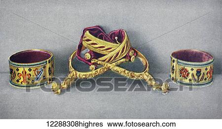 Stock Photograph - St. George's Spurs and Bracelets. From The Queen The Lady's Newspaper published 1935.. Fotosearch