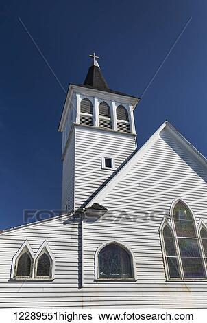 Stock Photograph - St. Nicholas Russian Orthodox Church in downtown Kechikan, Southeast Alaska, USA, Spring. Fotosearch