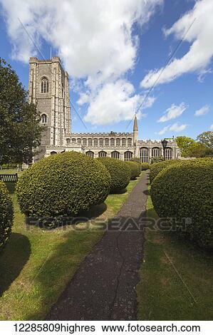 Stock Photograph - St Peter and St Paul's Church; Lavenham, Suffolk, England. Fotosearch