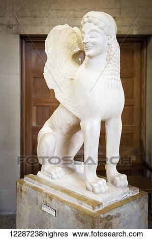 Stock Photograph - Statue at an archaeological museum; Corinth, Greece. Fotosearch