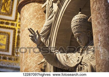 Statue of a religious male figure, St. Peter's Basilica; Rome, Italy View Large Photo Image Stock Photograph - Statue of a religious male figure, St. Peter's Basilica; Rome, Italy. Fotosearch