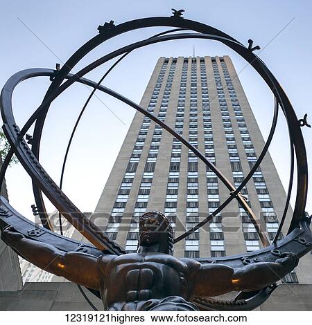 Stock Photograph - Statue of Atlas and Rockefeller Center; New York City, New York, United States of America. Fotosearch
