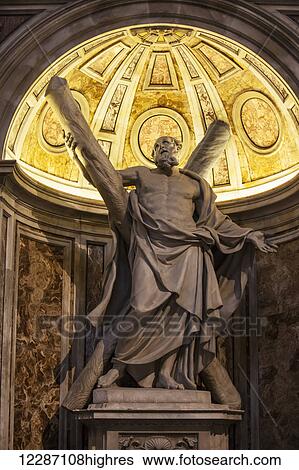 Statue of Saint Andrew, St. Peter's Basilica; Rome, Italy View Large Photo Image Stock Photograph - Statue of Saint Andrew, St. Peter's Basilica; Rome, Italy. Fotosearch