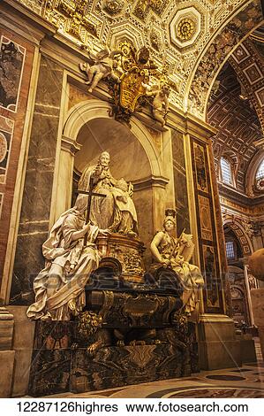 Stock Photograph - Statue, St. Peter's Basilica; Rome, Italy. Fotosearch