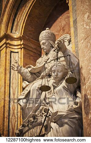 Stock Photograph - Statues in St. Peter's Basilica; Rome, Italy. Fotosearch