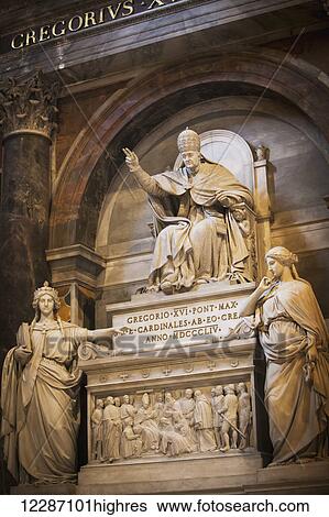 Stock Photograph - Statues in St. Peter's Basilica; Rome, Italy. Fotosearch