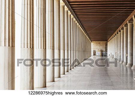 Stoa of Attalos; Athens, Greece View Large Photo Image Stock Photograph - Stoa of Attalos; Athens, Greece. Fotosearch