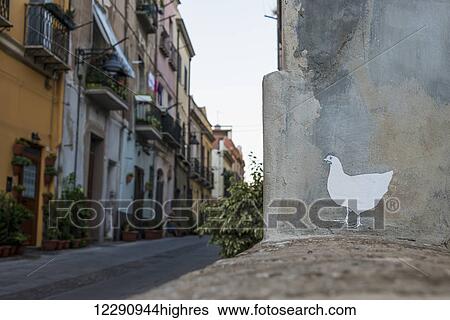 Street art and colourful buildings; Cagliari, Sardinia, Italy View Large Photo Image Stock Photograph - Street art and colourful buildings; Cagliari, Sardinia, Italy. Fotosearch