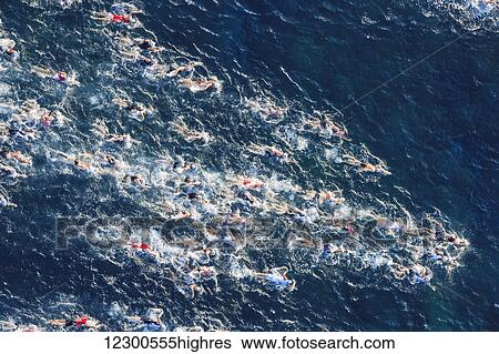 Swim start of Ironman Triathlon World Championship; Kailua-Kona, Island of Hawaii, Hawaii, United States of America View Large Photo Image Stock Photograph - Swim start of Ironman Triathlon World Championship; Kailua-Kona, Island of Hawaii, Hawaii, United States of America. Fotosearch