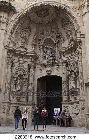 The church of Santa Maria with its heavily ornamented baroque facade; San Sebastian, Spain View Large Photo Image Stock Photo - The church of Santa Maria with its heavily ornamented baroque facade; San Sebastian, Spain. Fotosearch
